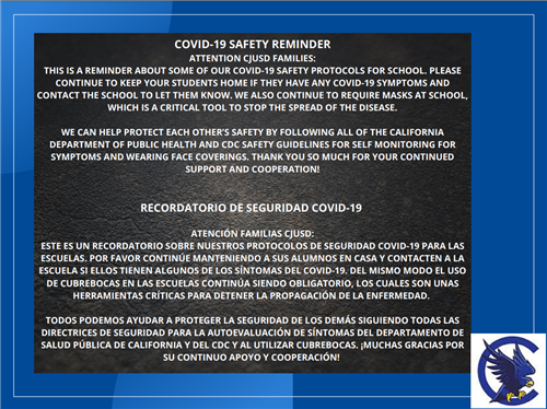  COVID-19 Safety Reminder